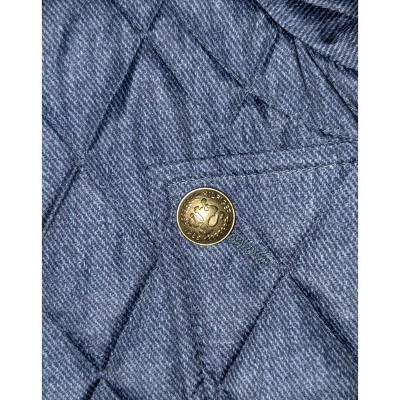 Tommy Hilfiger Womens Medium Quilted Jacket Gold Snap Buttons Zipper Gray - Picture 7 of 16